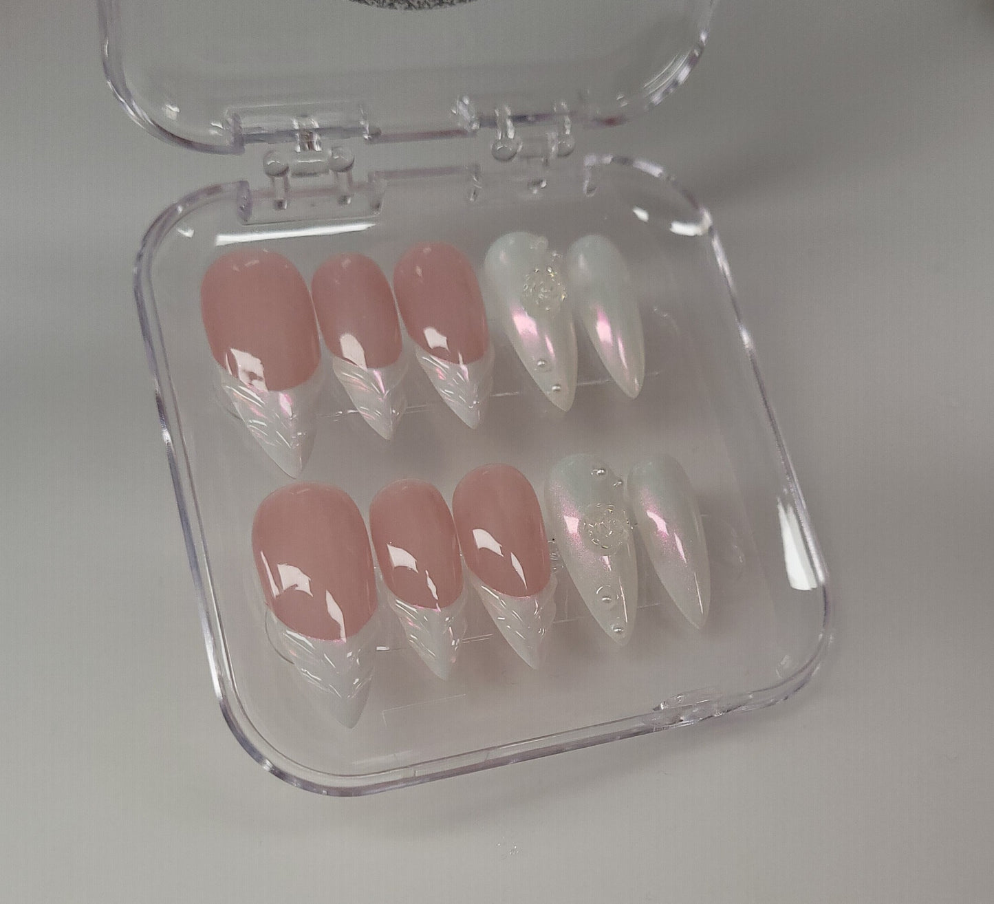 Pearl Pink Chrome Nails