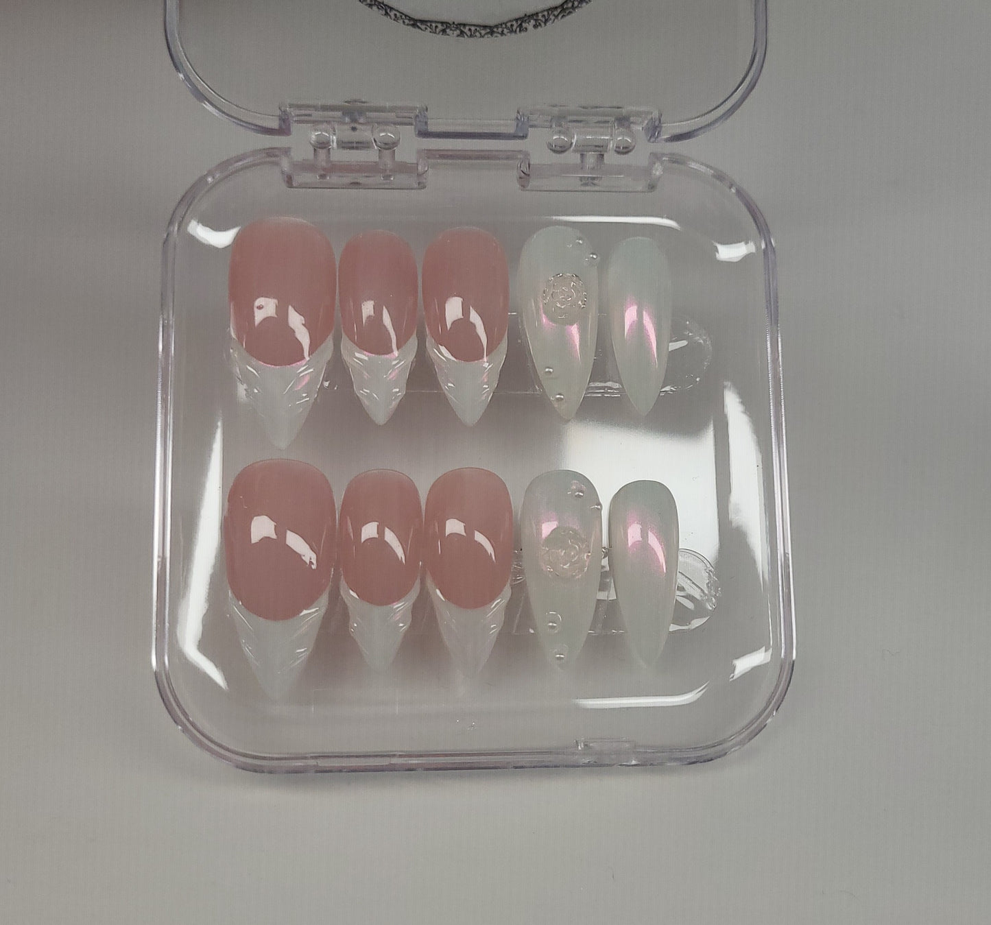 Pearl Pink Chrome Nails